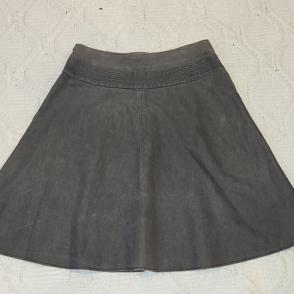 Y2K Larry Levine Stretch A Line Circle Skirt Size 6- Brown/Gray